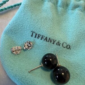 Tiffany & Co. Black Onyx Stud Earrings 10mm